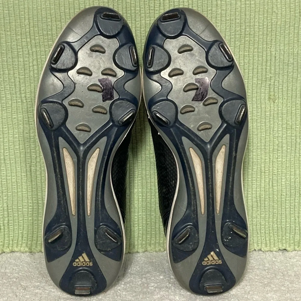 Adidas Poweralley 5 Black/Blue Baseball Athletic Cleats Shoes Mens Size US 10